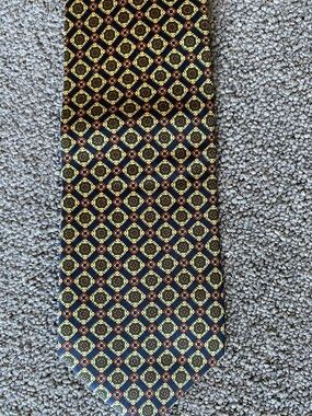 Gold purple blue Silk Tie